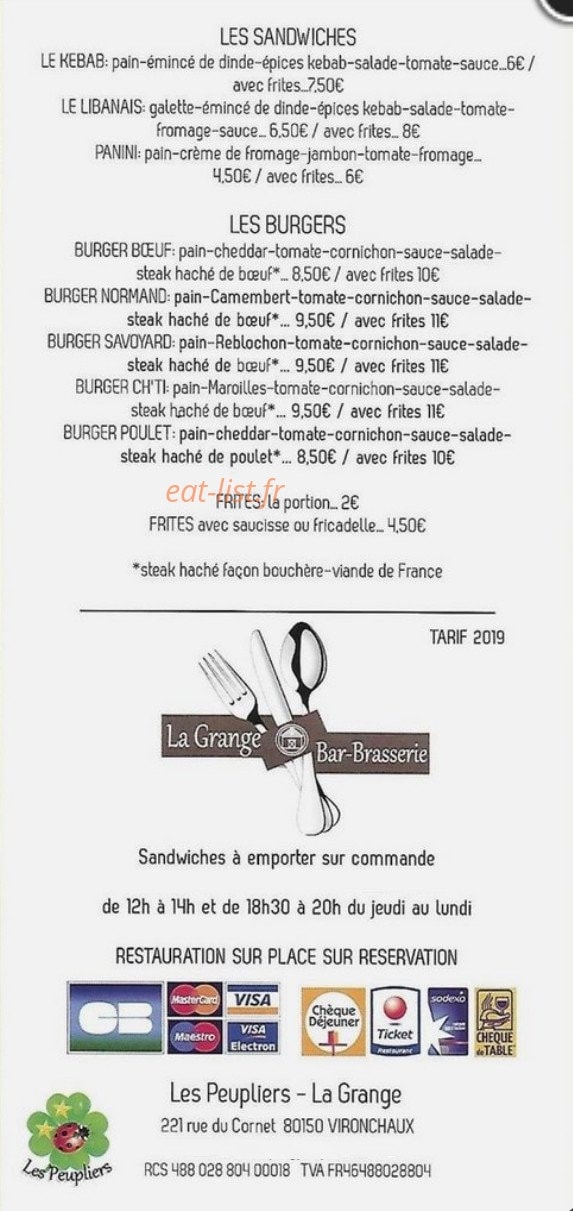La Grange — carte page 1