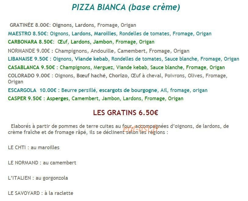 Pizza et plus — carte page 2