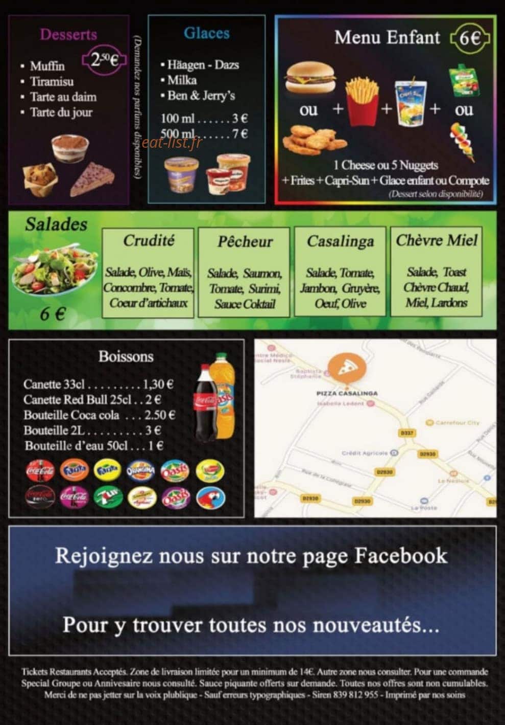 Pizza Casalinga — carte page 3