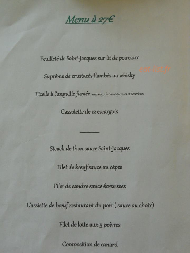 Restaurant du Port — carte page 3