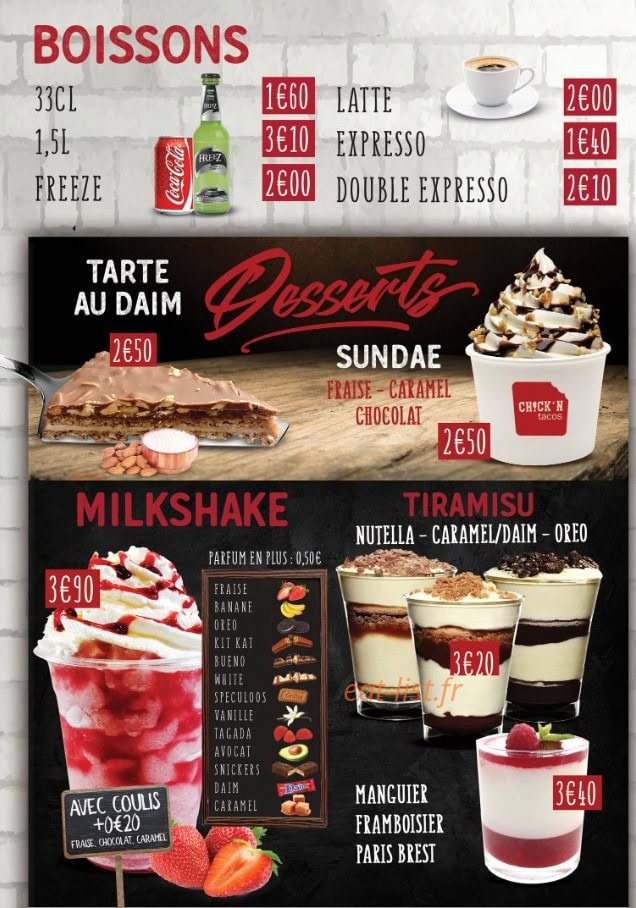 Chick'N'Tacos — carte page 4