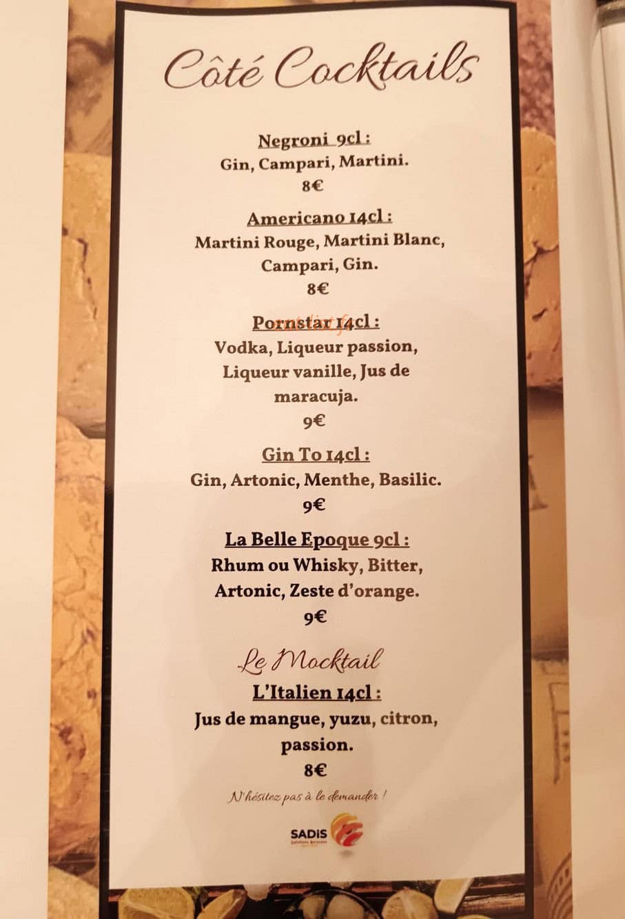 La Belle Epoque — carte page 7