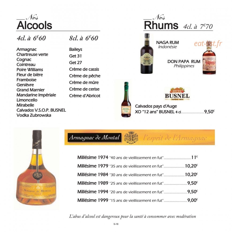 Le Bistrot D'Antoine — carte page 14