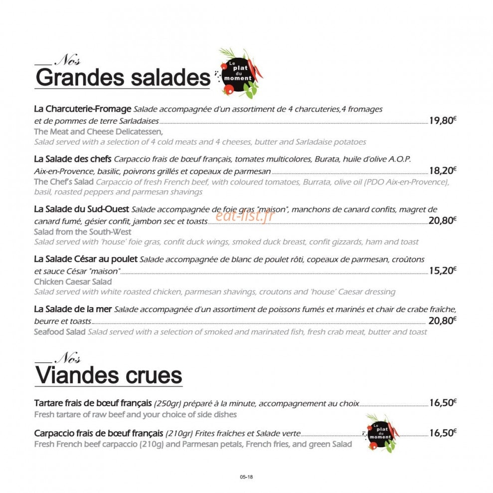 Le Bistrot D'Antoine — carte page 6