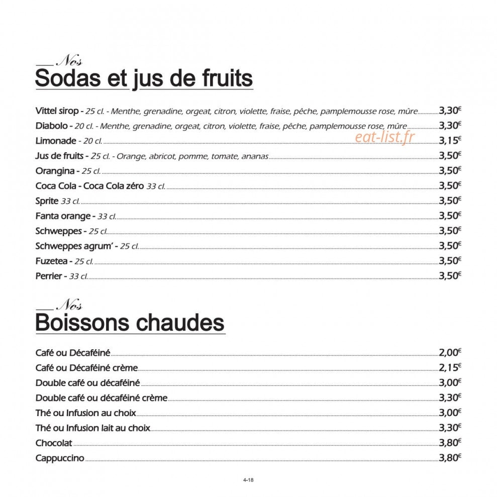 Le Bistrot D'Antoine — carte page 4
