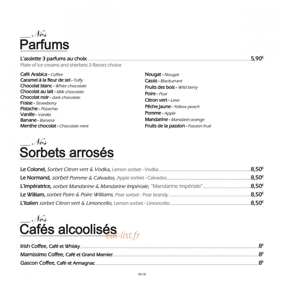 Le Bistrot D'Antoine — carte page 13