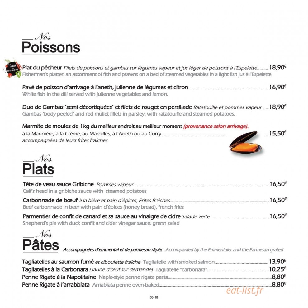 Le Bistrot D'Antoine — carte page 8