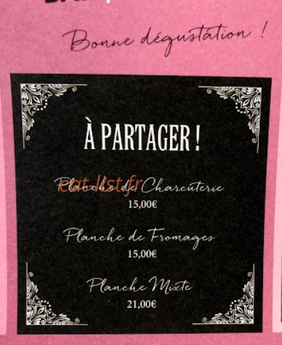 Le Shana Bar — carte page 1