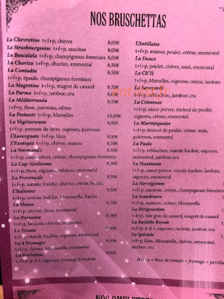 Le Shana Bar — carte page 5
