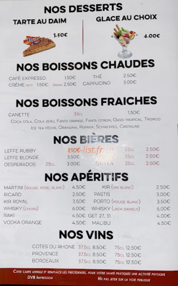 Peronne Grill — carte page 2