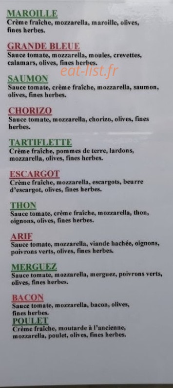 Pizz'Arif — carte page 2