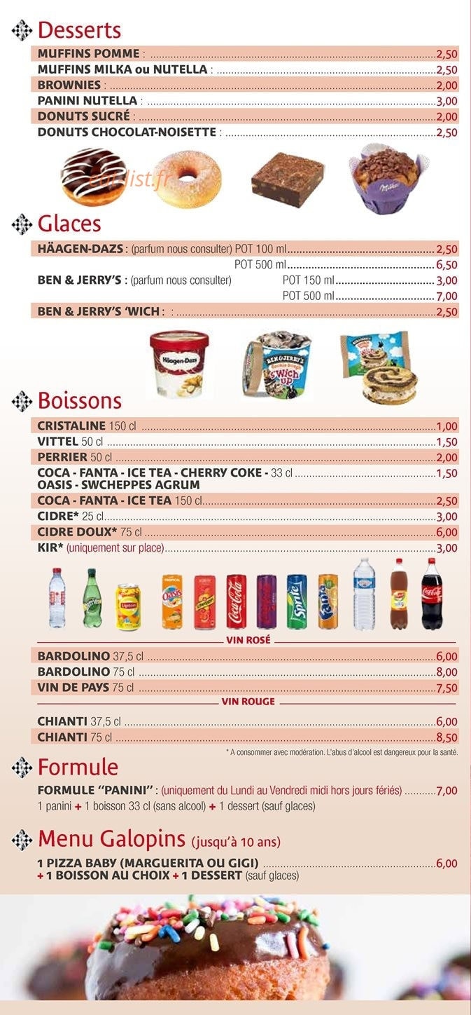 Chris Pizza — carte page 2