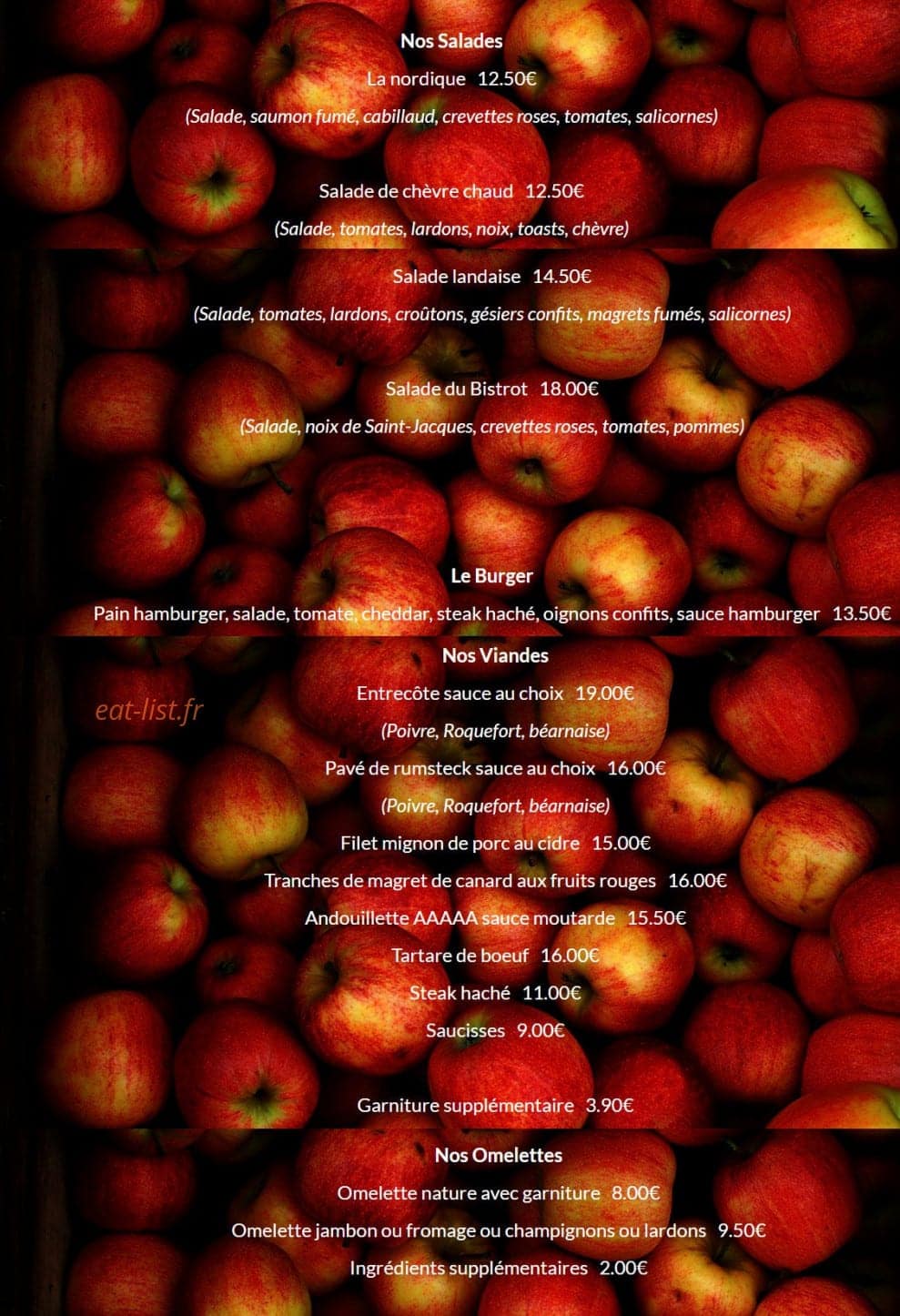 Bistrot de St Val — carte page 3