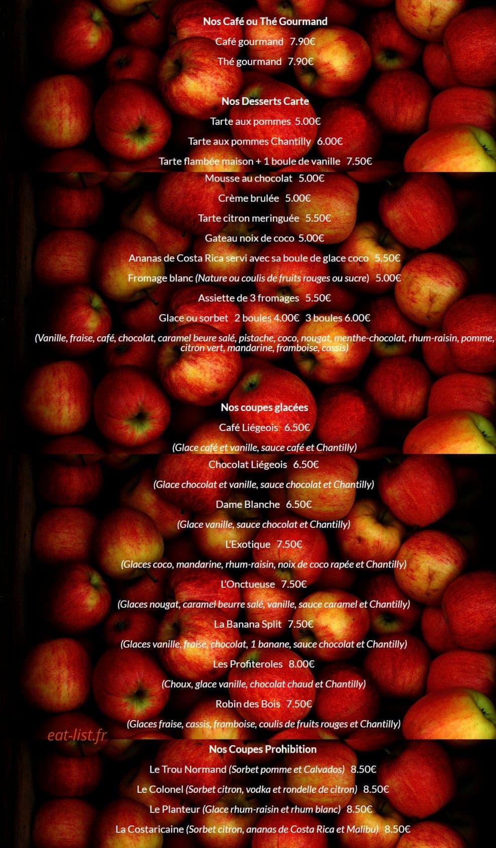 Bistrot de St Val — carte page 4