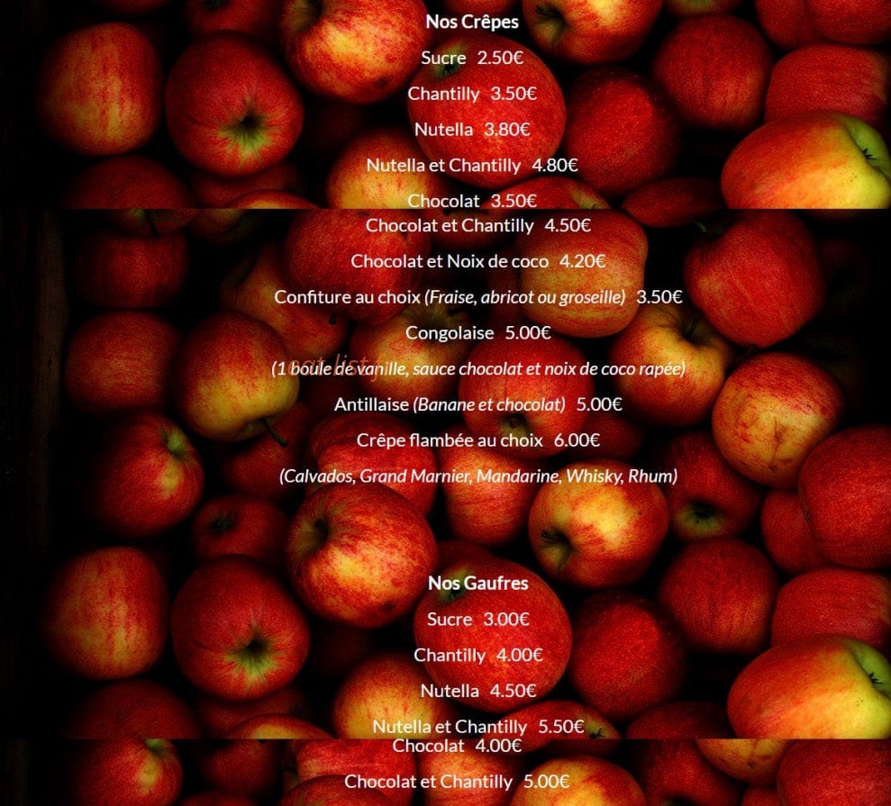Bistrot de St Val — carte page 5