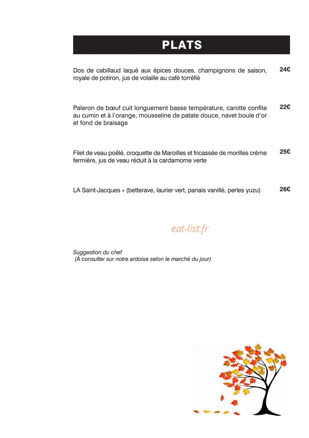 La Table du Cap Hornu — carte page 4