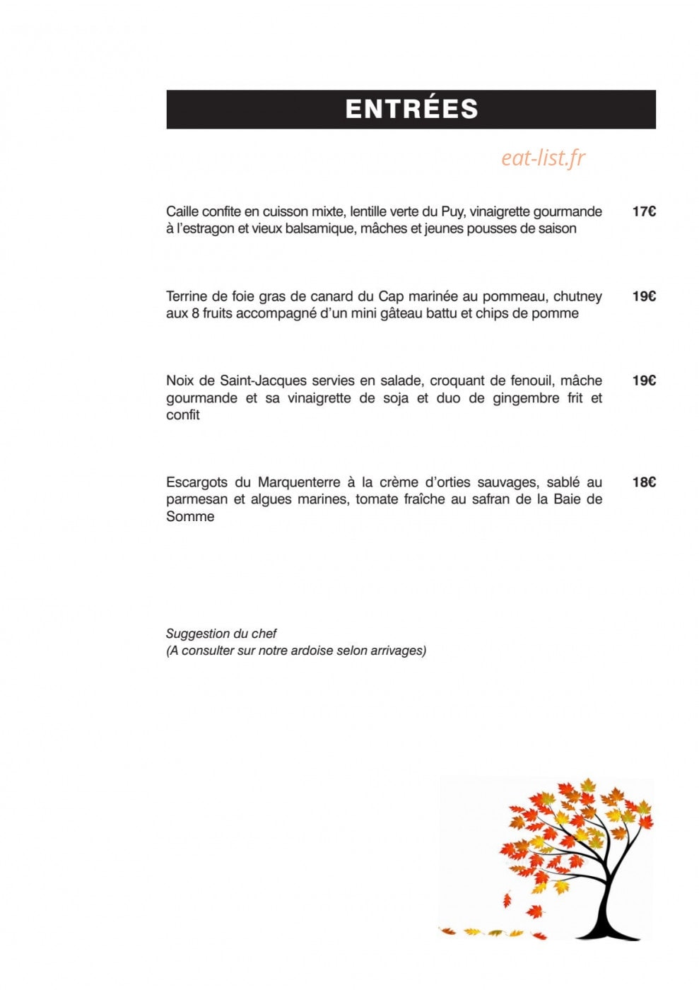 La Table du Cap Hornu — carte page 3