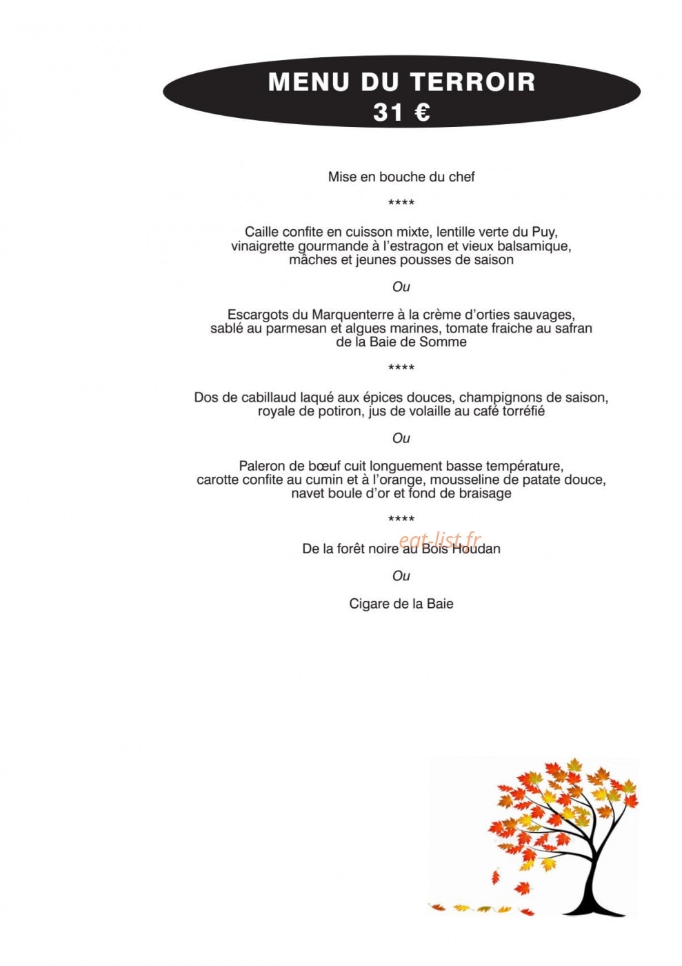 La Table du Cap Hornu — carte page 6
