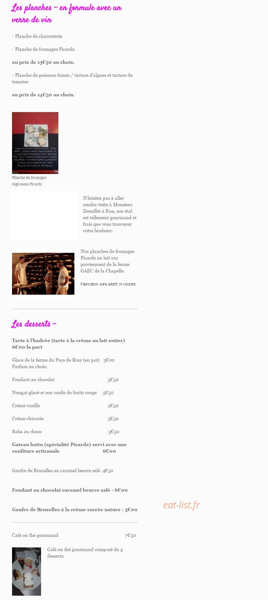 Les mets de l'Estran — carte page 2