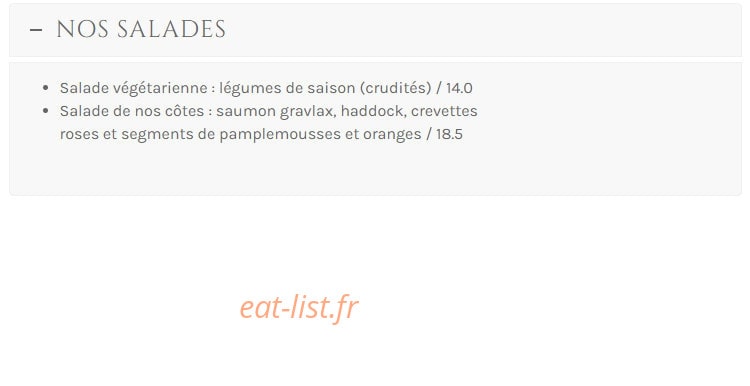 Restaurant Les Bains — carte page 5
