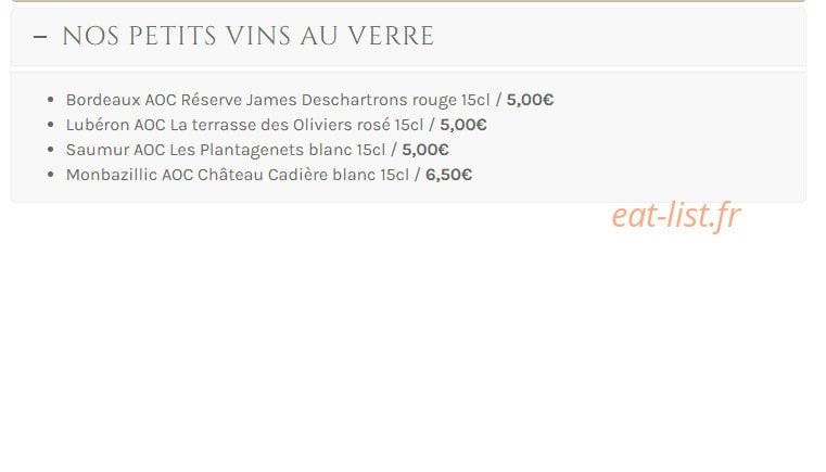 Restaurant Les Bains — carte page 13
