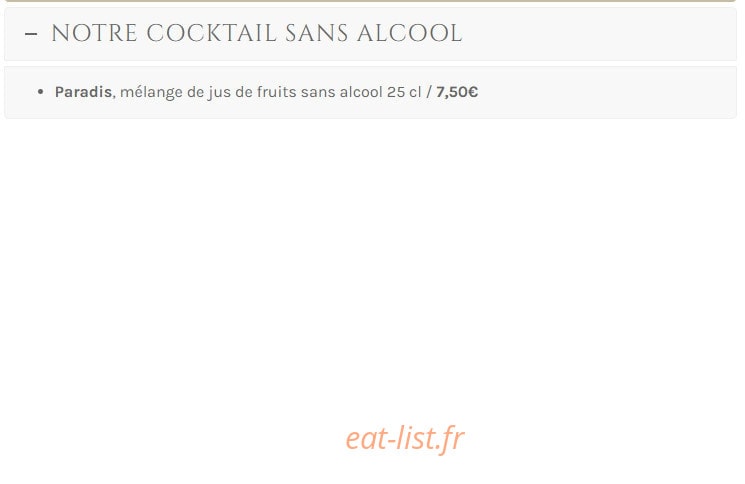Restaurant Les Bains — carte page 20