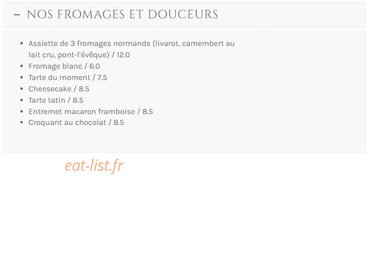 Restaurant Les Bains — carte page 10