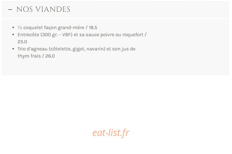 Restaurant Les Bains — carte page 6
