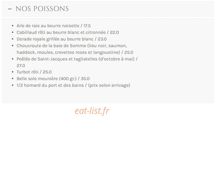 Restaurant Les Bains — carte page 7