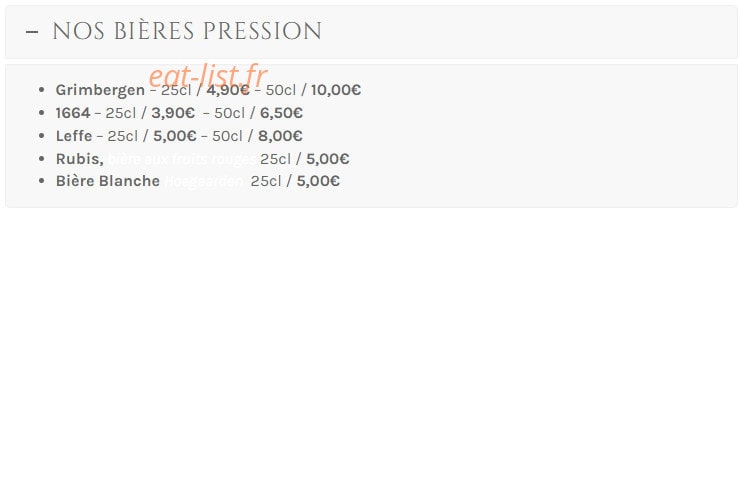 Restaurant Les Bains — carte page 23
