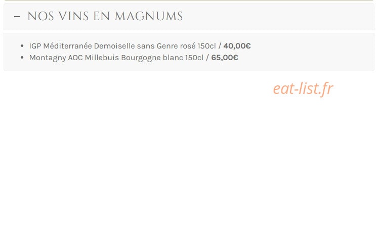 Restaurant Les Bains — carte page 16