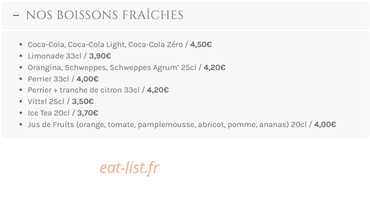 Restaurant Les Bains — carte page 28