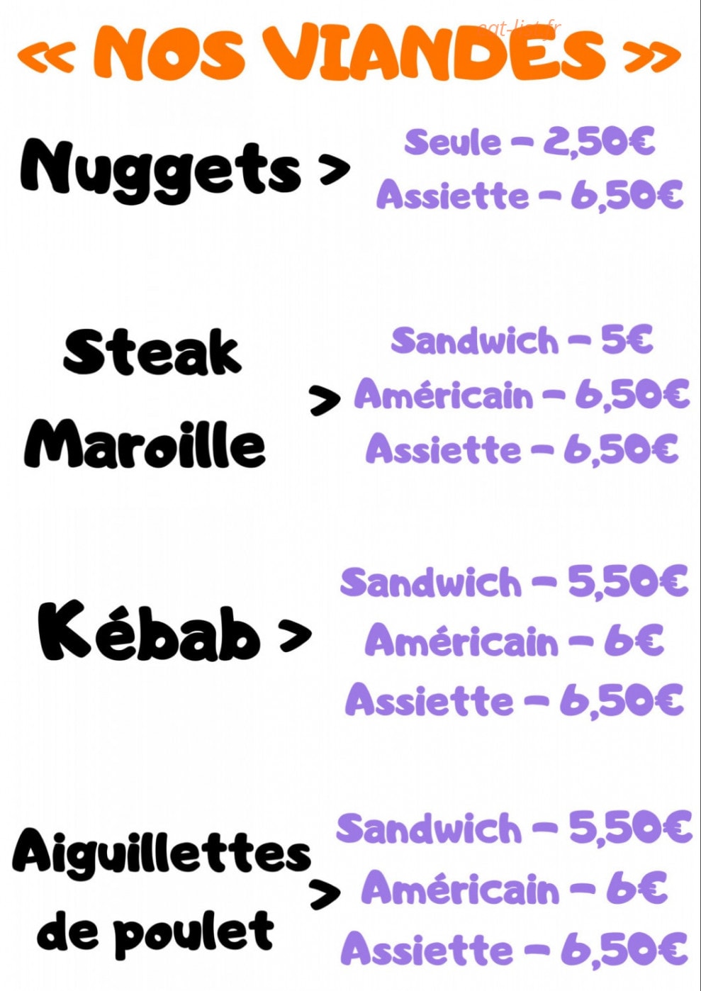Friterie les ch'ti kiki — carte page 2
