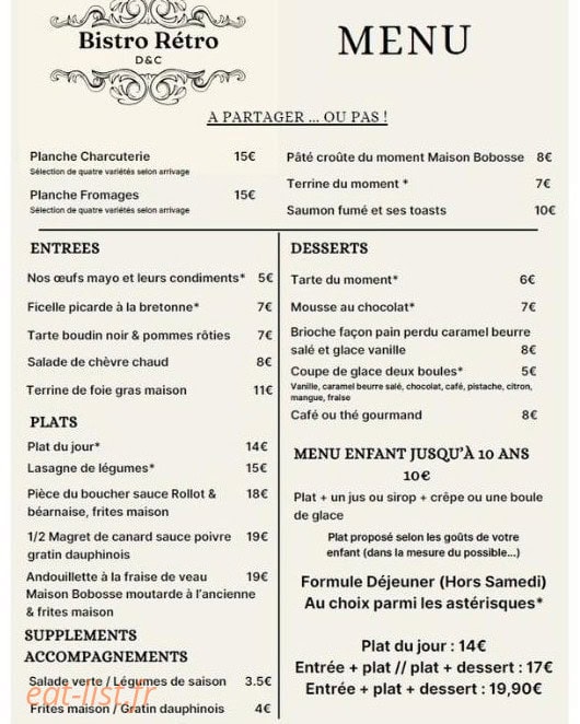 Bistro Rétro — carte page 2