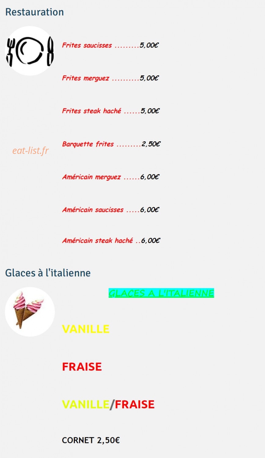 Buvette du plan d'eau — carte page 2