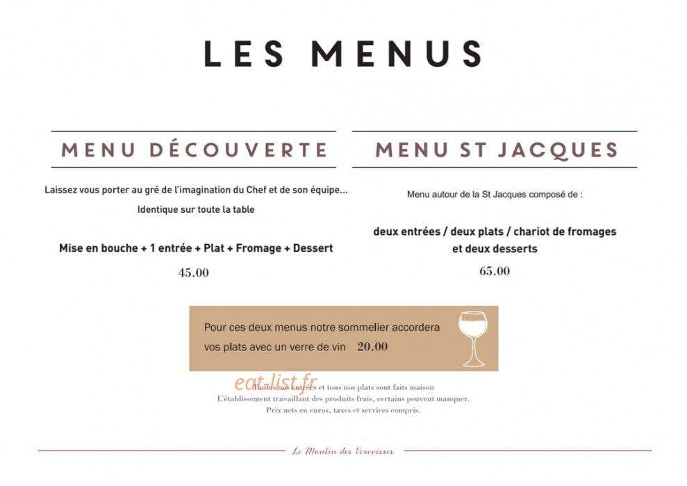 Le Moulin des Ecrevisses — carte page 5