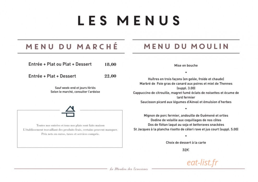 Le Moulin des Ecrevisses — carte page 4