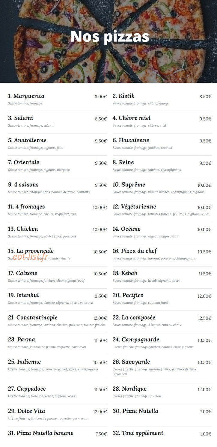 Le Verger D'Istanbul — carte page 2