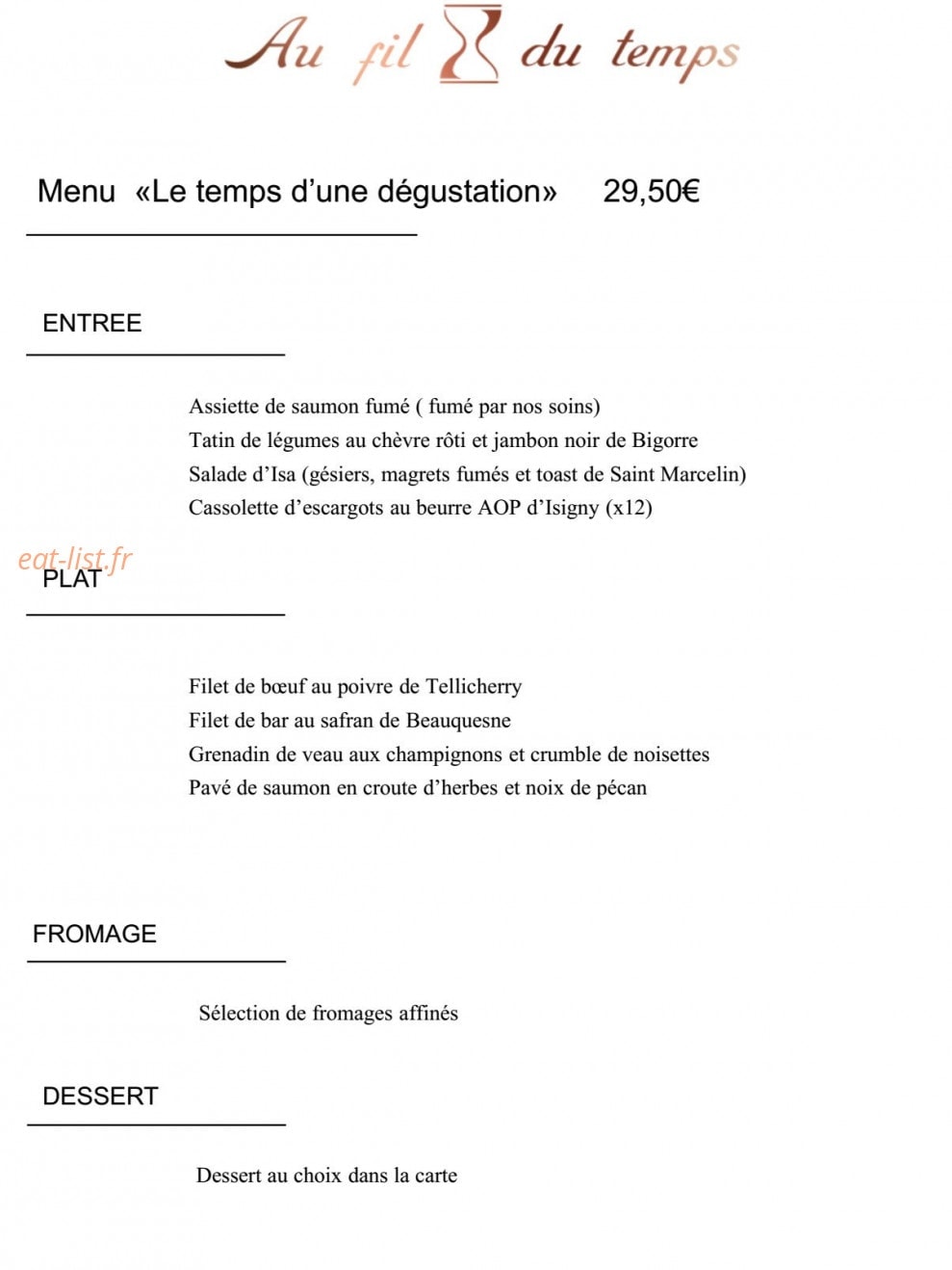 Au Fil du Temps — carte page 4