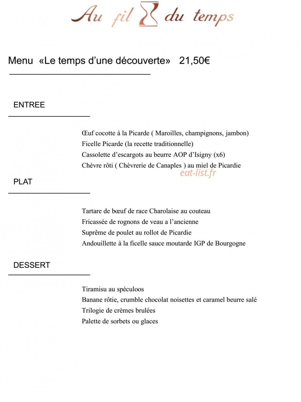 Au Fil du Temps — carte page 3