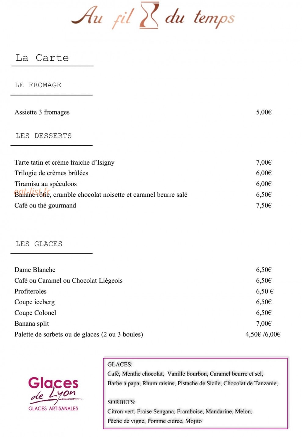 Au Fil du Temps — carte page 2