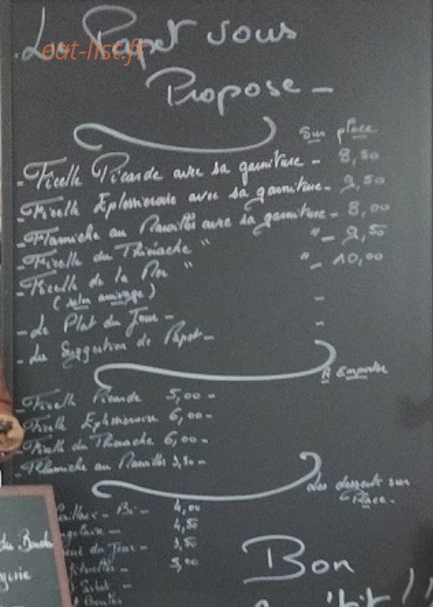 La Cuisine de Papet — carte page 1