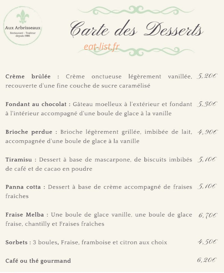 Aux Arbrisseaux — carte page 2