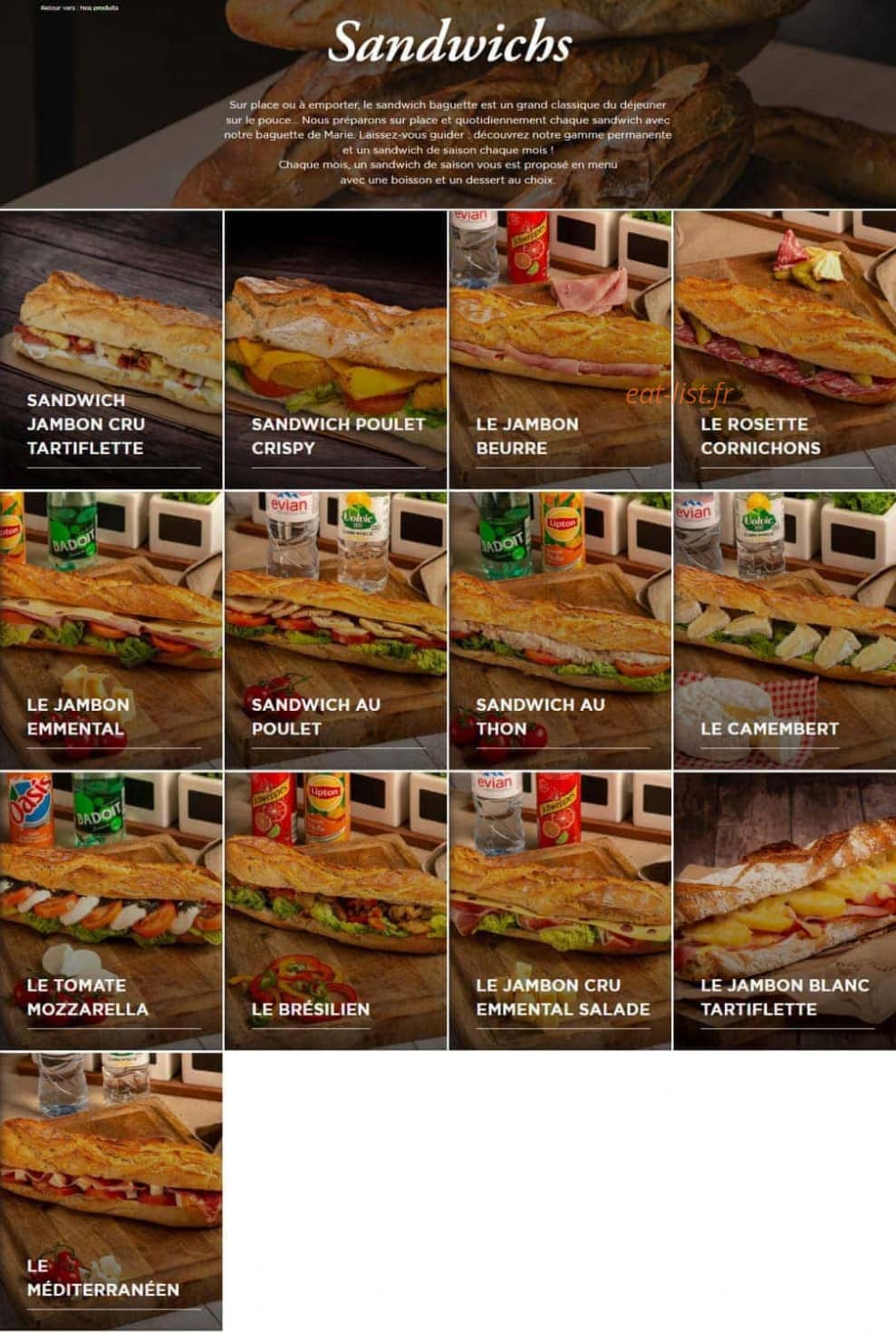 Boulangerie Marie Blachère — carte page 10