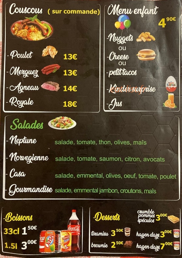 Casa food — carte page 4