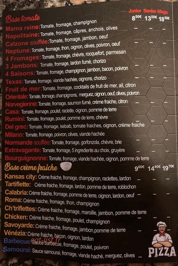Casa food — carte page 2