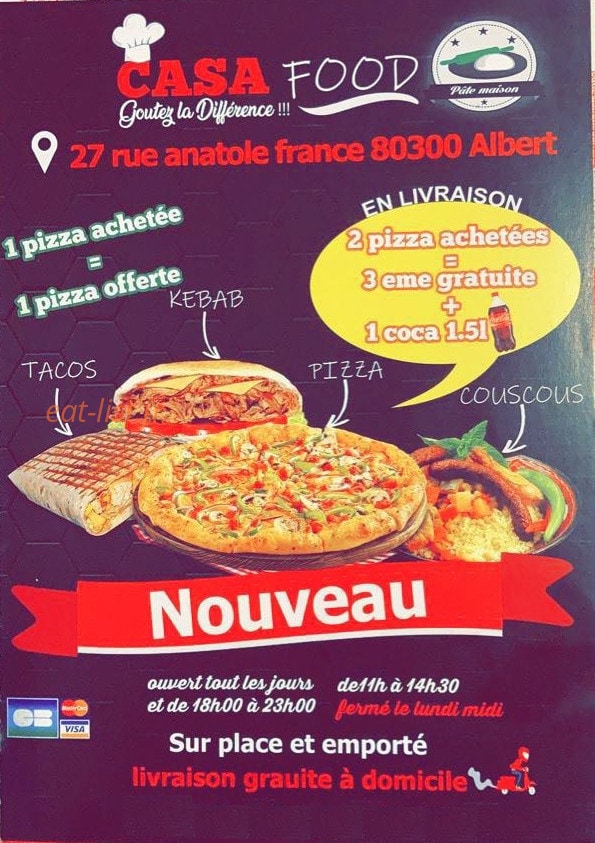 Casa food — carte page 1