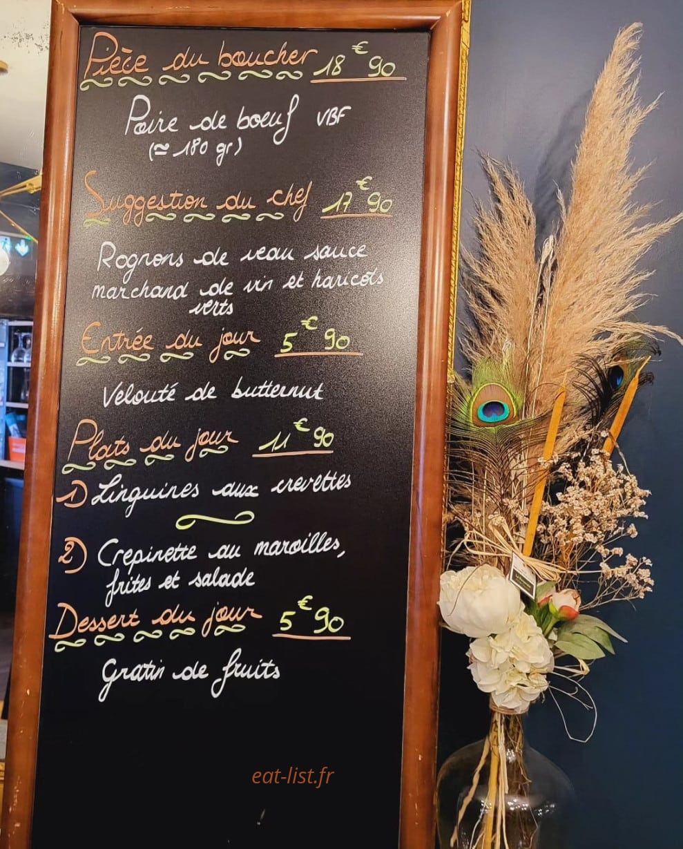 Le Bistrot — carte page 1