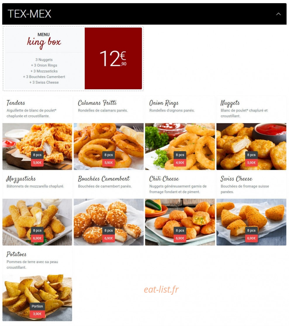 Pizza King — carte page 6