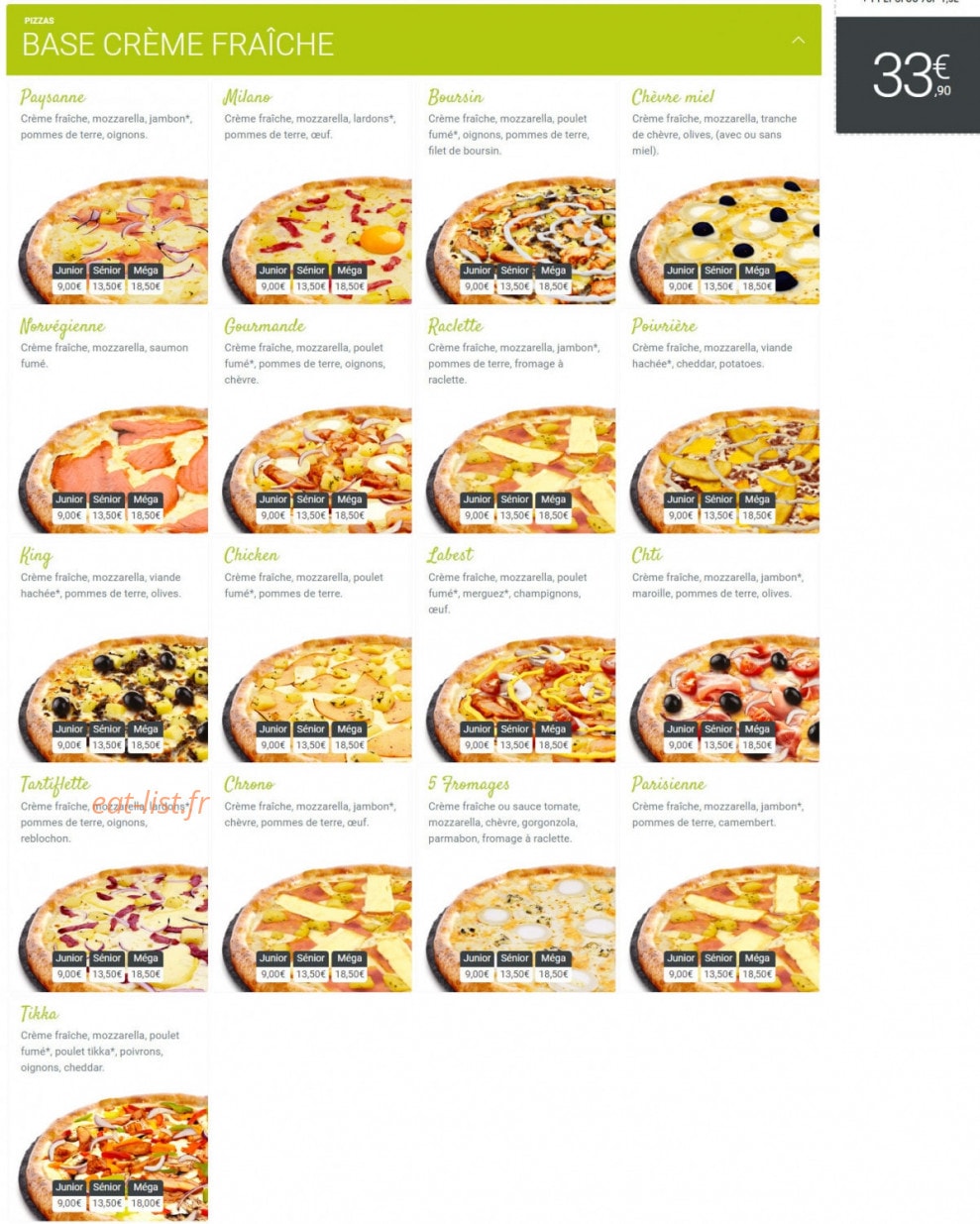 Pizza King — carte page 2